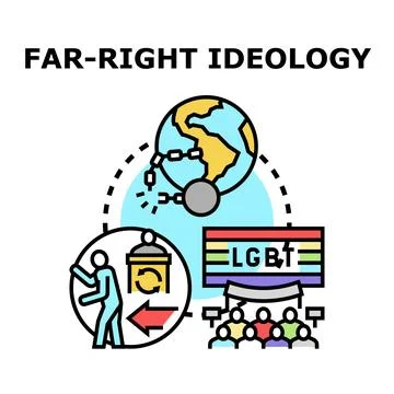 Far right ideology creating global suppression and discrimination Stock Illustration
