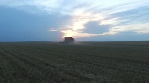 Far Shot of Combine Stock Footage 65319786
