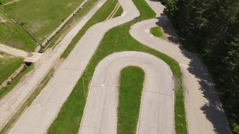 Far Shot To Top Down Race Car Track Day Stock Footage 289560543