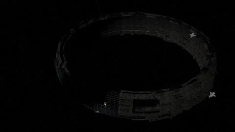 Far Side of Moon Orbiting Station Stock Footage 143679061