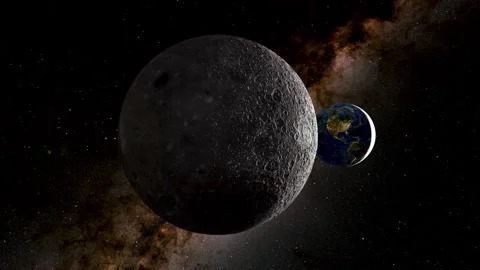 Far Side of the Moon: Satellite View 動画素材 343732590