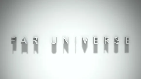 Far universe 3D title animation white text on a white background Stock Footage 298899324