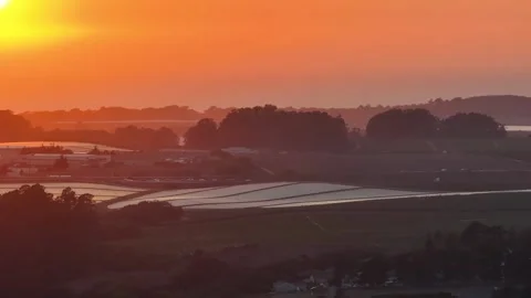 Far view of traffic during sunset Stock Footage 255925371