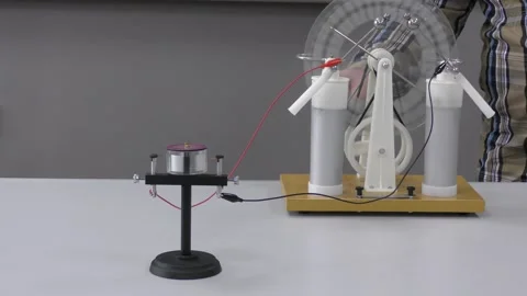 The Faraday experiment illustrates electromagnetic induction Stock Footage 264947684
