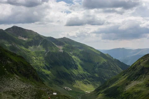 Faragas mountain shadows moving across landscape Buda peak time lapse Stock Footage 40661970