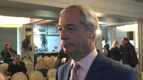 Farage on Andrew: We should wait until police and the courts have "done their j Stock Footage 329485659