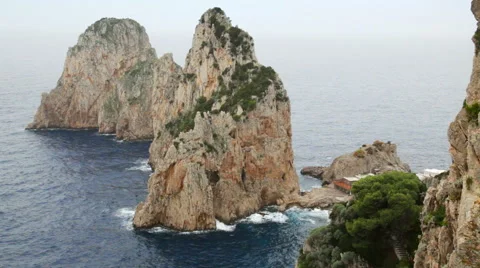 Faraglioni rocks, Capri Stock Footage 45129155