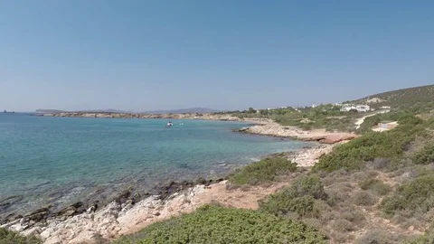 Farangas beach in Paros, Greece Stock Footage 82136203