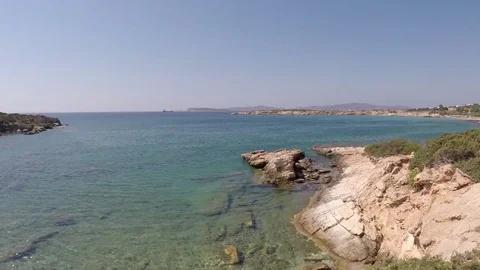 Farangas beach in Paros, Greece Stock Footage 82136287