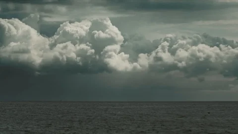 Faraway Storm Clouds Over The Mediterranean Sea, Timelapse, 4k Stock Footage 115490181