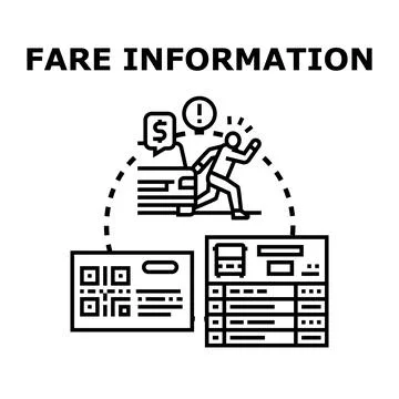 Fare information and cost calculating concept Stock Illustration