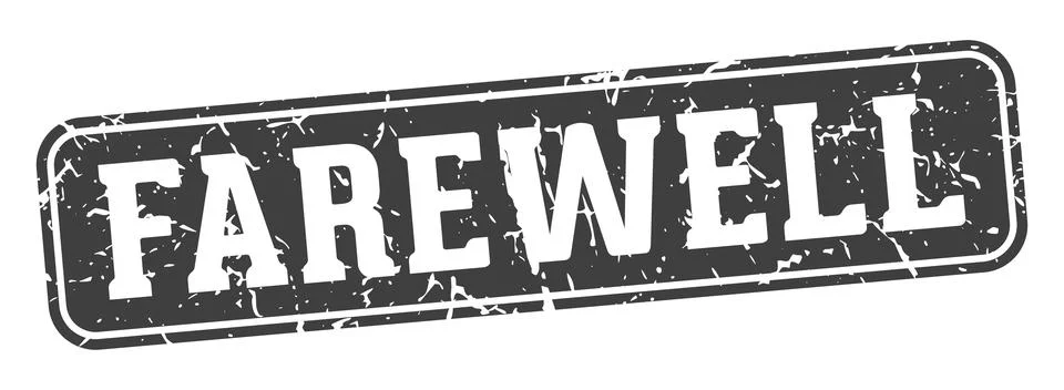 Farewell rectangular sign. farewell stamp Stock Illustration