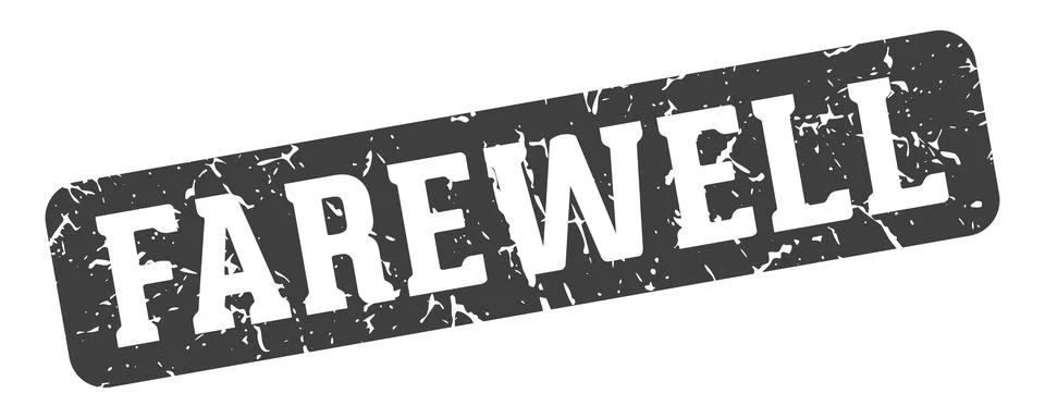 Farewell rectangular sign. farewell stamp Illustrazione stock