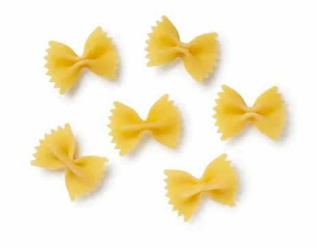 Farfalle placed on a white background Stock Photos