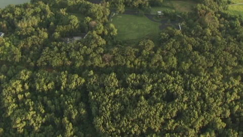 Farm Aerial River Stock Footage 123711878