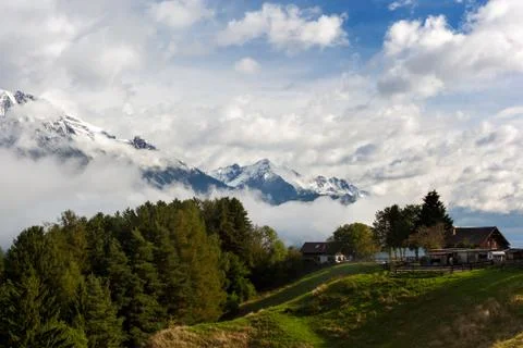 Farm in the Alps Stock Photos