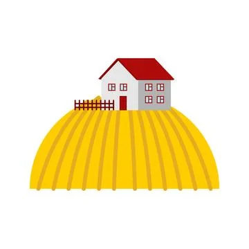 Farm and Fields isolated. Vector illustration Stock Illustration
