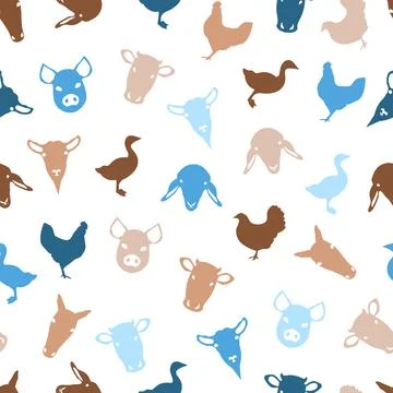 Farm Animal Pattern Design for Boys Stock Illustration