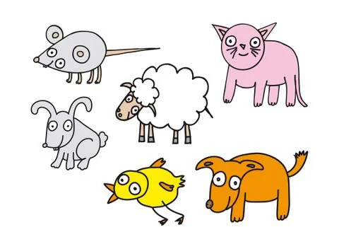Farm animal set Stock Illustration