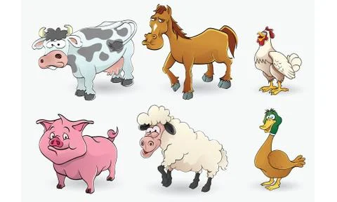 Farm animal set Illustrazione stock