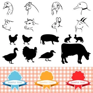Farm animals Stock Illustration