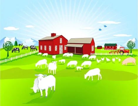 Farm animals Stock Illustration