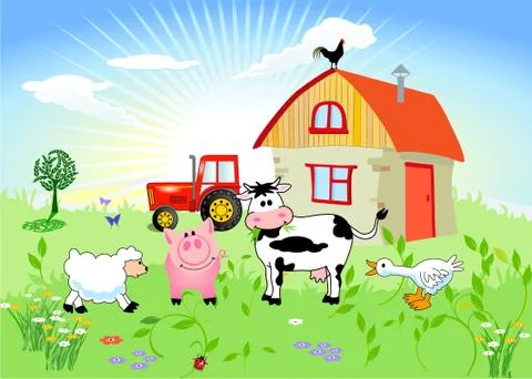 Farm animals Stock Illustration