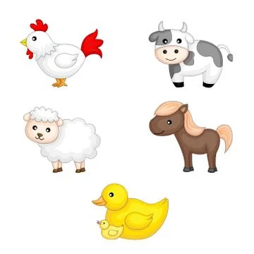 Farm animals Stock Illustration