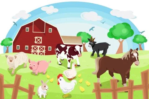 Farm animals Stock Illustration