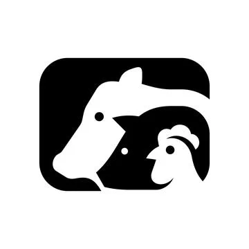 Farm animals logo Stock Illustration