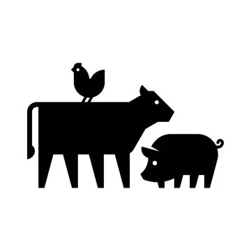 Farm animals logo Stock Illustration