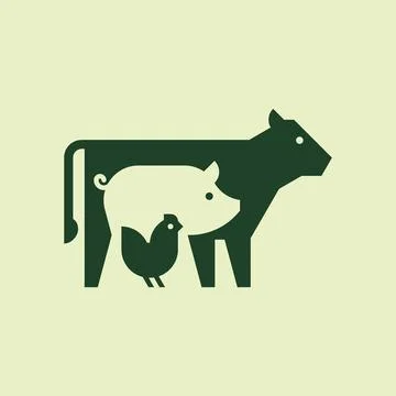 Farm animals logo Stock Illustration