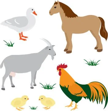 Farm animals set 2 Stock Illustration