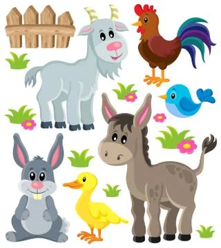 Farm animals set - eps10 vector illustration. Illustrazione stock