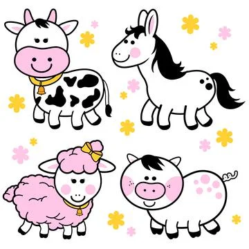 Farm animals. Vector illustration Stock Illustration