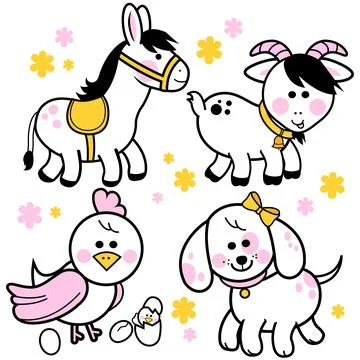 Farm animals. Vector illustration Stock Illustration