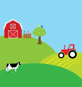 Farm Background Stock Illustration