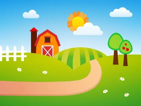 Farm Background Stock Illustration