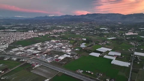 Farm Background Texture 4 K Aerial View 4K Stock Footage 221948318