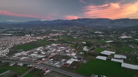 Farm Background Texture 4 K Aerial View 4K Stock Footage 221948753
