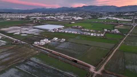 Farm Background Texture 4 K Aerial View 4K Stock-Footage 221948791