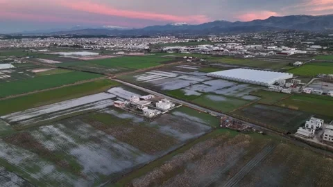 Farm Background Texture 4 K Aerial View 4K Stock Footage 221948978