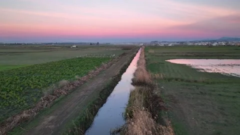 Farm Background Texture 4 K Aerial View 4K Stock Footage 221949485