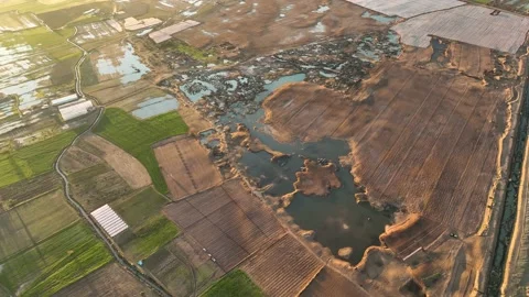 Farm Background Texture 4 K Aerial View 4K Stock Footage 221951631