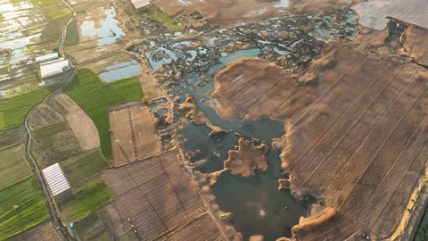 Farm Background Texture 4 K Aerial View 4K Stock Footage 221952260