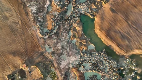 Farm Background Texture 4 K Aerial View 4K Stock Footage 221952266