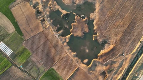 Farm Background Texture 4 K Aerial View 4K Stock Footage 221952457