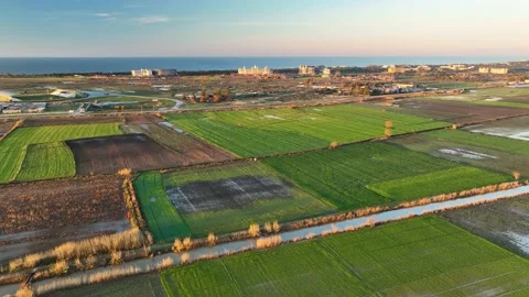 Farm Background Texture 4 K Aerial View 4K Stock Footage 221952499