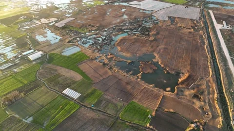 Farm Background Texture 4 K Aerial View 4K Stock Footage 221952563