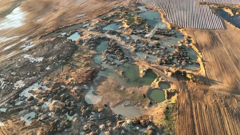 Farm Background Texture 4 K Aerial View 4K Stock Footage 221952931